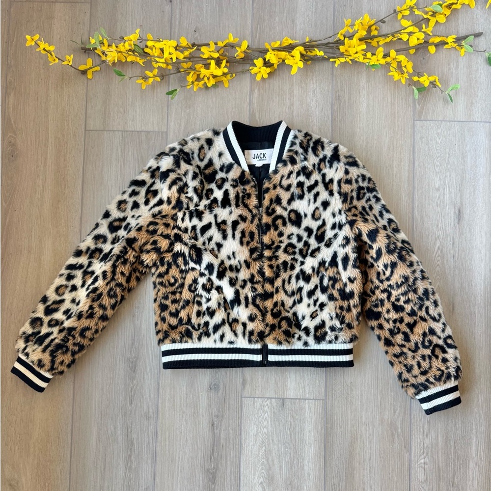 Jack by BB Dakota Animal Print Faux Fur Bomber Jacket